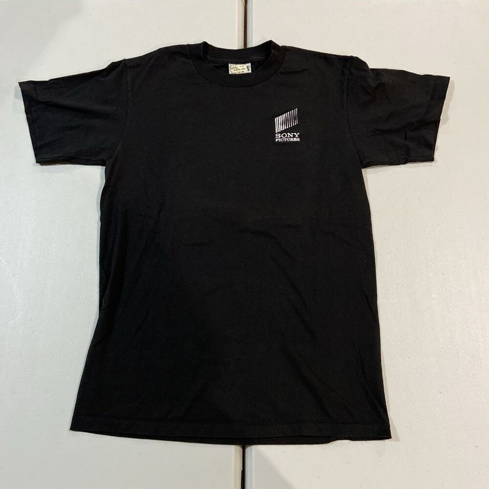 Vintage 90s Sony Pictures Embroidered Shirt Small Black